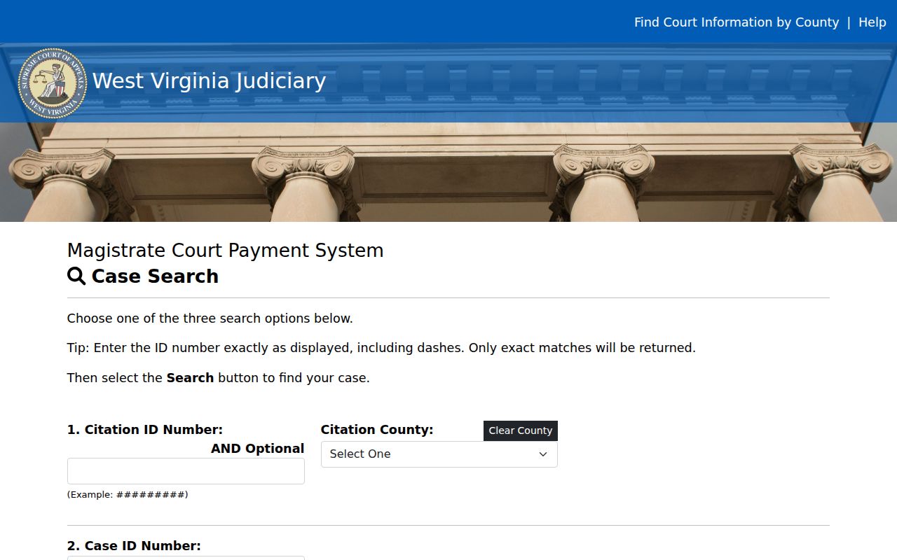 Exact citation and case ID fields for Hancock County traffic tickets