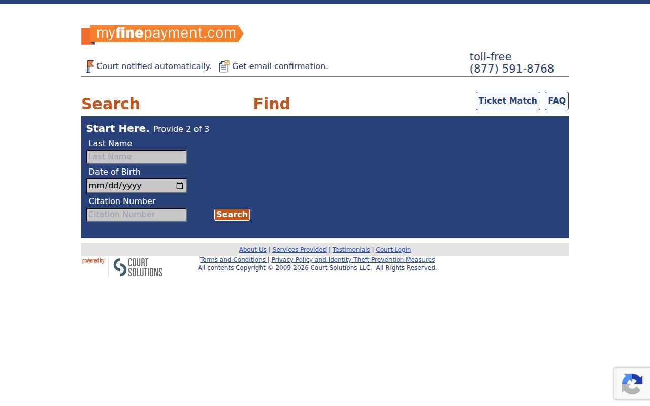 Hancock County Weirton court docket fine payment interface