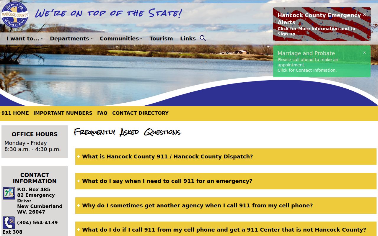 Official Hancock County contact routing for traffic tickets issued by county and city agencies